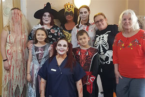 Staff at Teesside Care Homes in Halloween Costumes