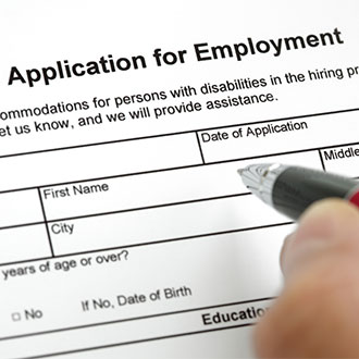 DBS check - a job application form