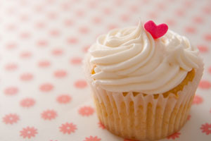 Cupcake with heart for cupcake day