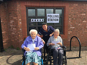 Care home residents cast their vote in European election