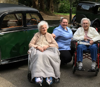 Hill Care residents at a Vintage Motor Show