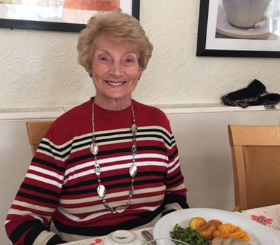 Borough Care Resident Trying Food From New Menus