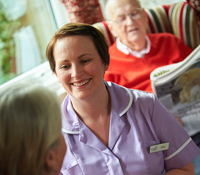 Nightingales care services worker and resident