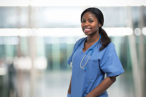Young nurse on an apprenticeship in healthcare