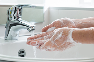 cleenol washing with hand sanitiser