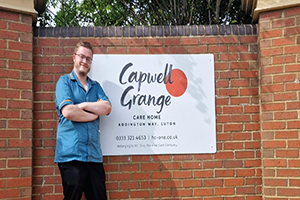 Niall Hutton, an apprentice Nursing Assistant at Capwell Grange Care Home in Luton